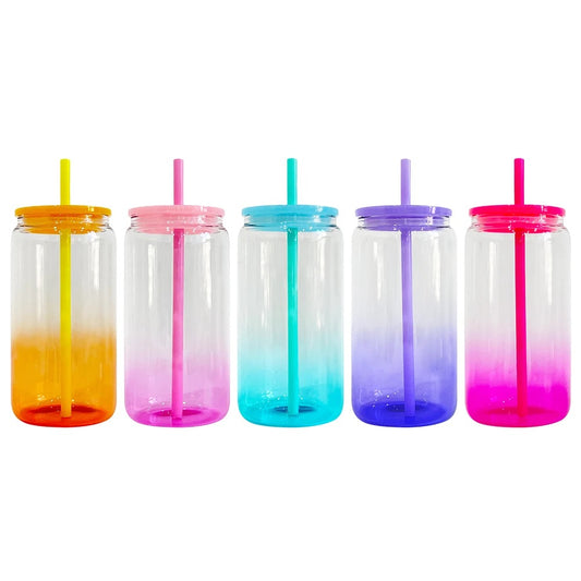 16 oz Jelly Ombre Glass Cup