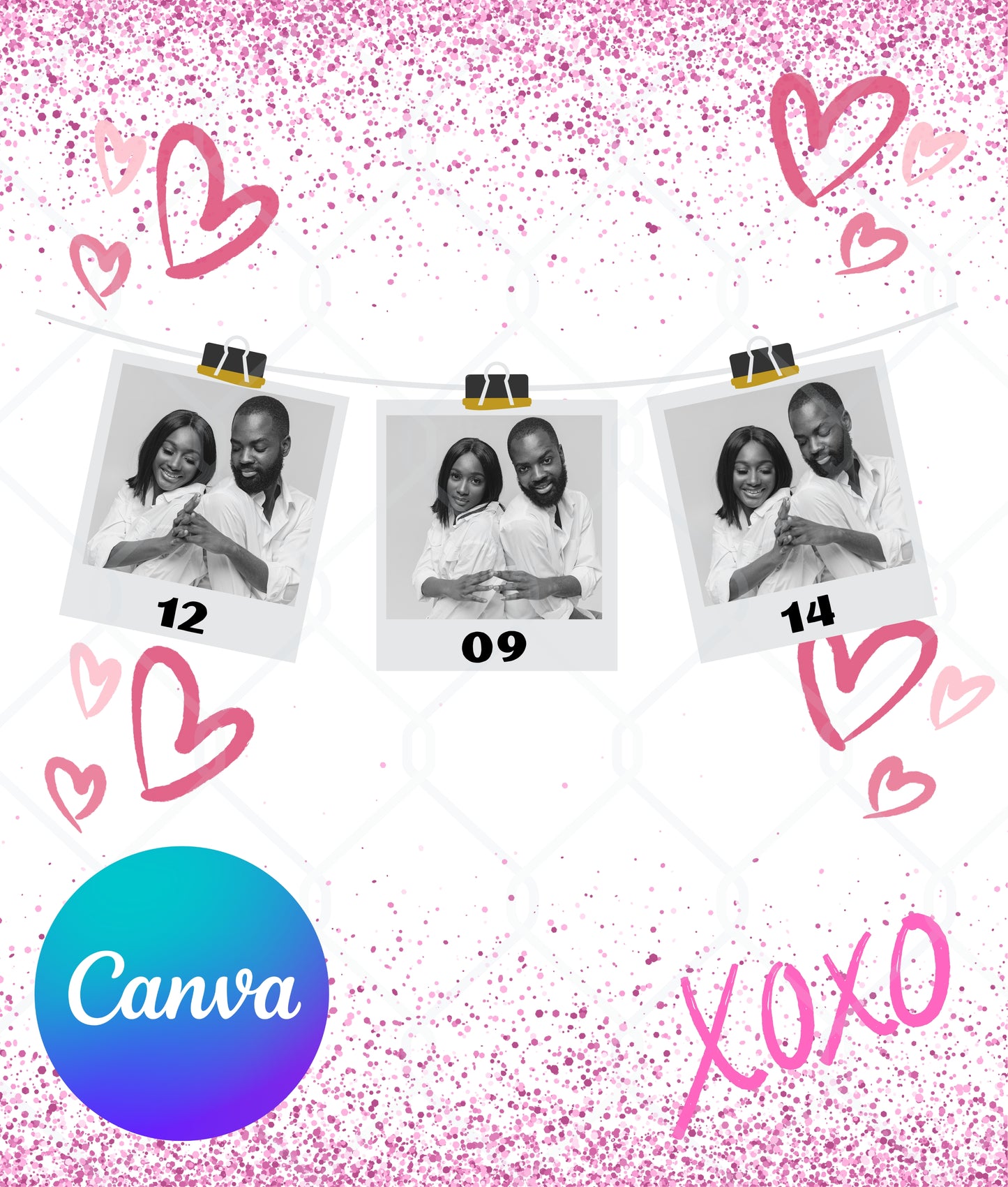 Love Frames Tumbler Wrap Canva Template