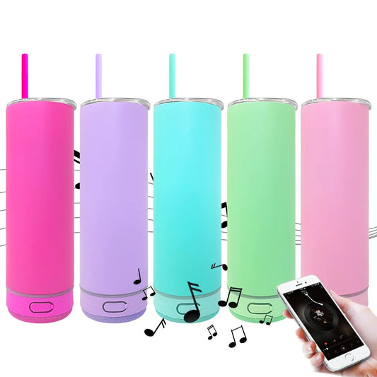 20 oz Matte Bluetooth Speaker Sublimation Tumbler